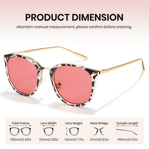 blue light blocking sleep glasses, bean frame pink AC lens, gold metal temples