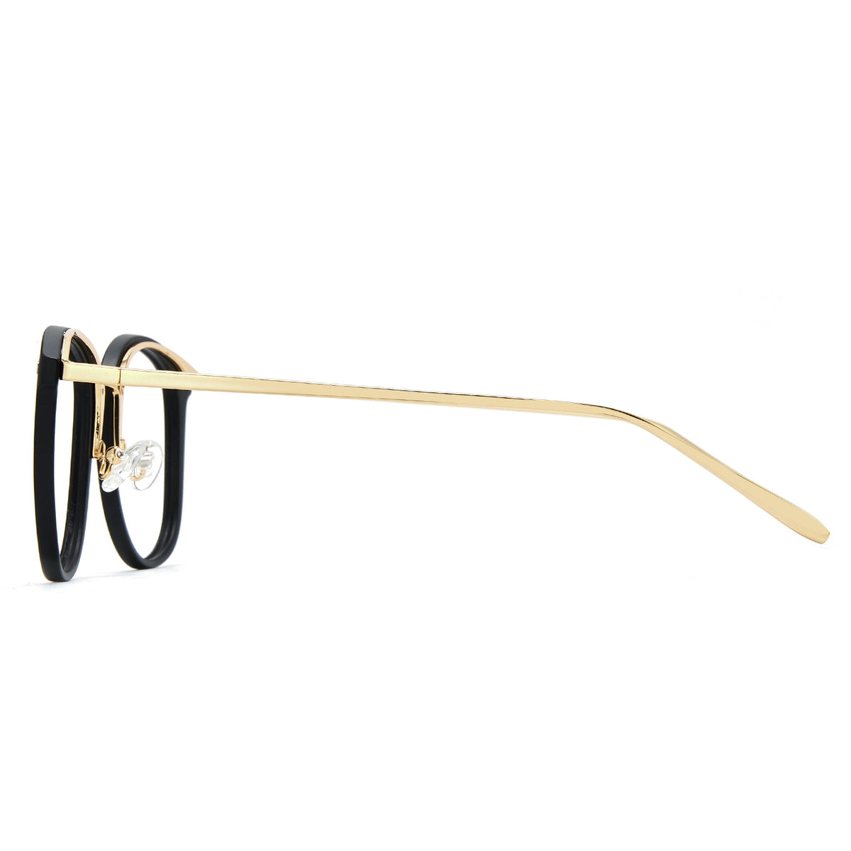 Matte black glasses temples
