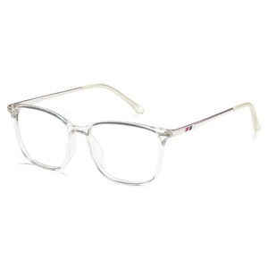 Clear eyeglasses on a white background