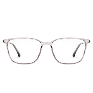 Clear eyeglasses on a white background