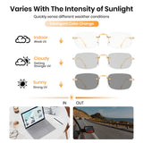 Cyxus Rimless UV400 Protection Metal Photochromic Glasses 8222