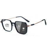Cyxus Square Photochromic UV400 Blue Light Blocking Glasses 8223