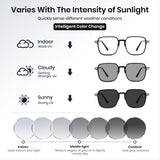Photochromic UV400 Blue Light Blocking Glasses 8223