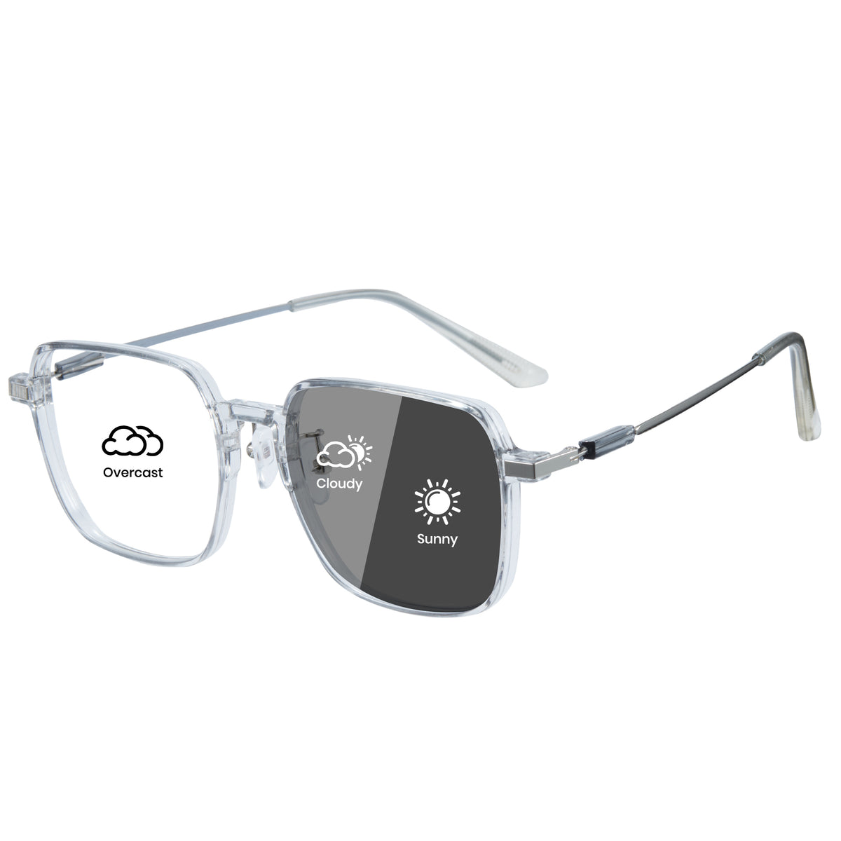Photochromic UV400 Blue Light Blocking Glasses 8223