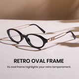 Computer Glasses UV400 Blue Light Blocking Oval Retro Glasses 8242