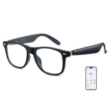 Cyxus smart glasses 8284 with smartphone app interface on a white background