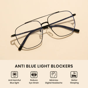 Cyxus TR90 Double Bridge Aviator Computer Glasses 8299