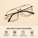 Cyxus TR90 Double Bridge Aviator Computer Glasses 8299