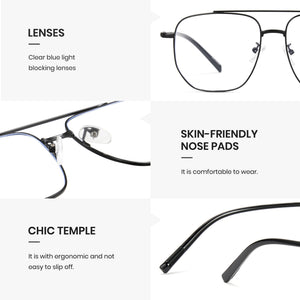 Cyxus TR90 Double Bridge Aviator Computer Glasses 8299