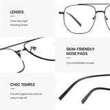 Cyxus TR90 Double Bridge Aviator Computer Glasses 8299