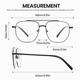 Measurement for Cyxus TR90 Double Bridge Aviator Computer Glasses 8299