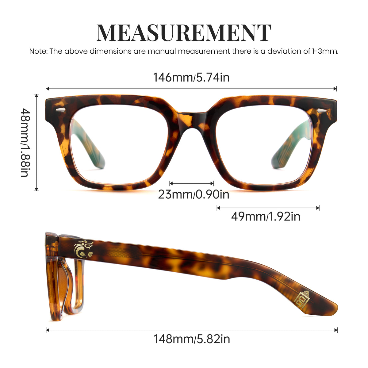 Square Frame Palace Museum Glasses 8345