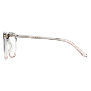 Close-up of TR90 frame and clear anti-blue light AC lens, large square unisex computer glasses