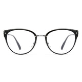 Black cat-eye glasses on a white background