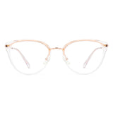 Gold-framed eyeglasses on a white background