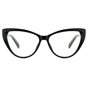 Glossy black cat eye blue light glasses for women, TR90 frame, SKU 8385T01