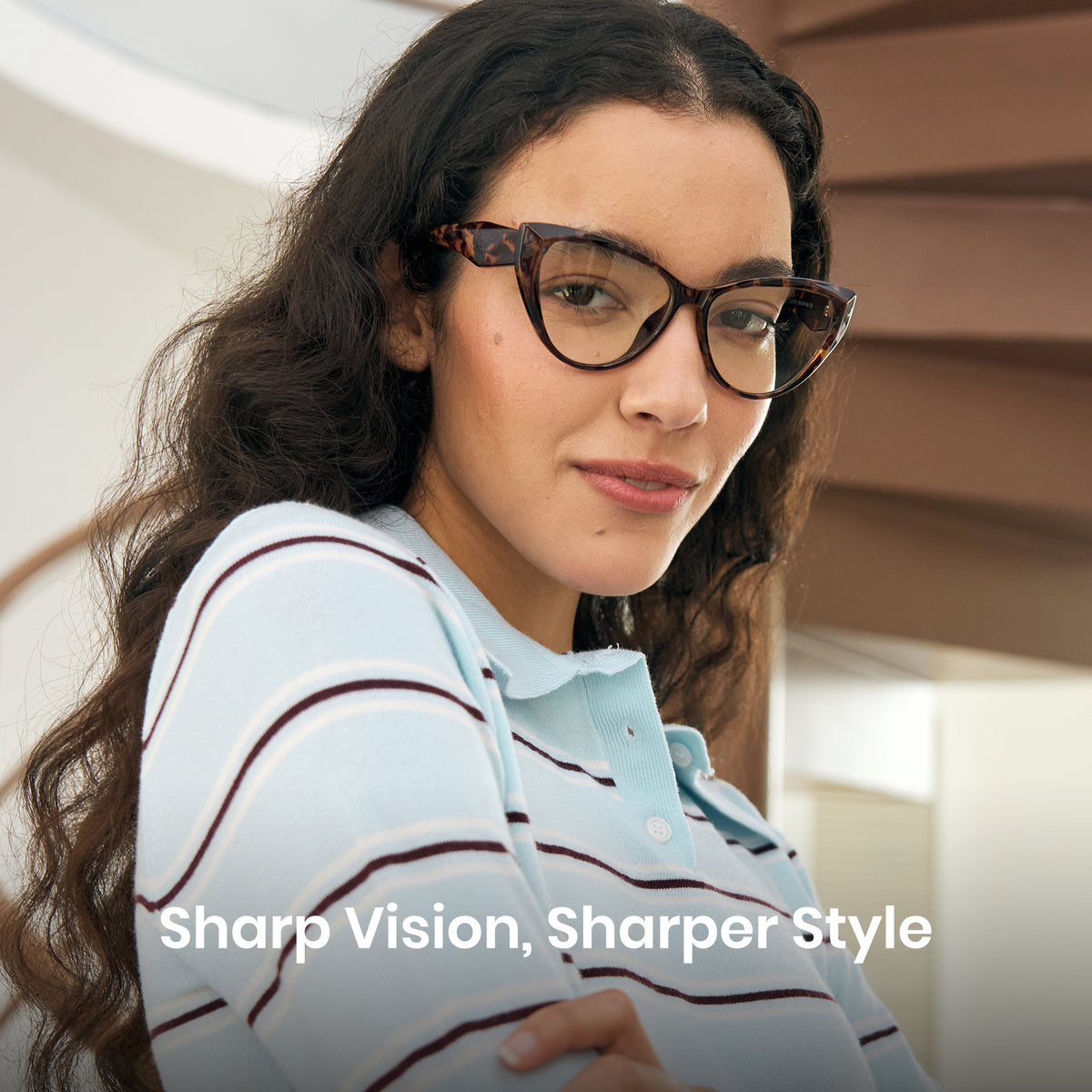 Bean flower tortoise cat eye blue light glasses, TR90, SKU 8385T03