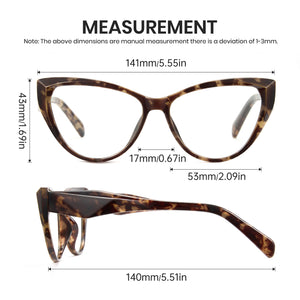 Bean flower tortoise cat eye blue light glasses, TR90, SKU 8385T03