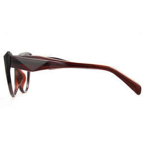 Dark tea cat eye anti-blue light glasses, TR90 acetate, SKU 8385T29