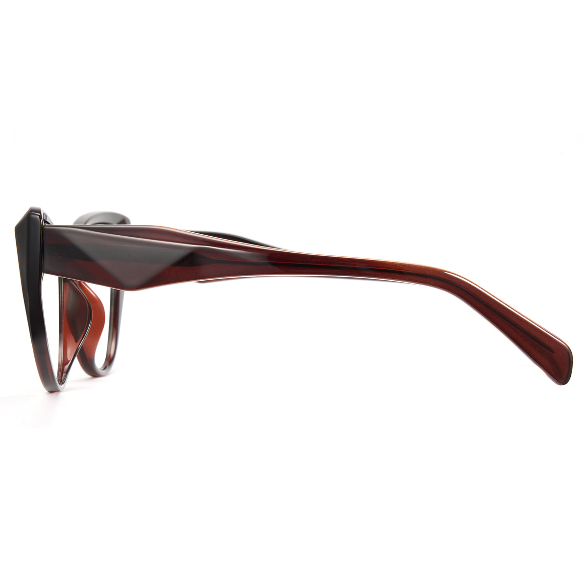 Dark tea cat eye anti-blue light glasses, TR90 acetate, SKU 8385T29