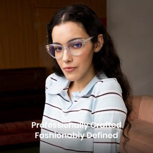 Transparent clear cat eye computer glasses, women's blue light blocking, SKU 8385T34