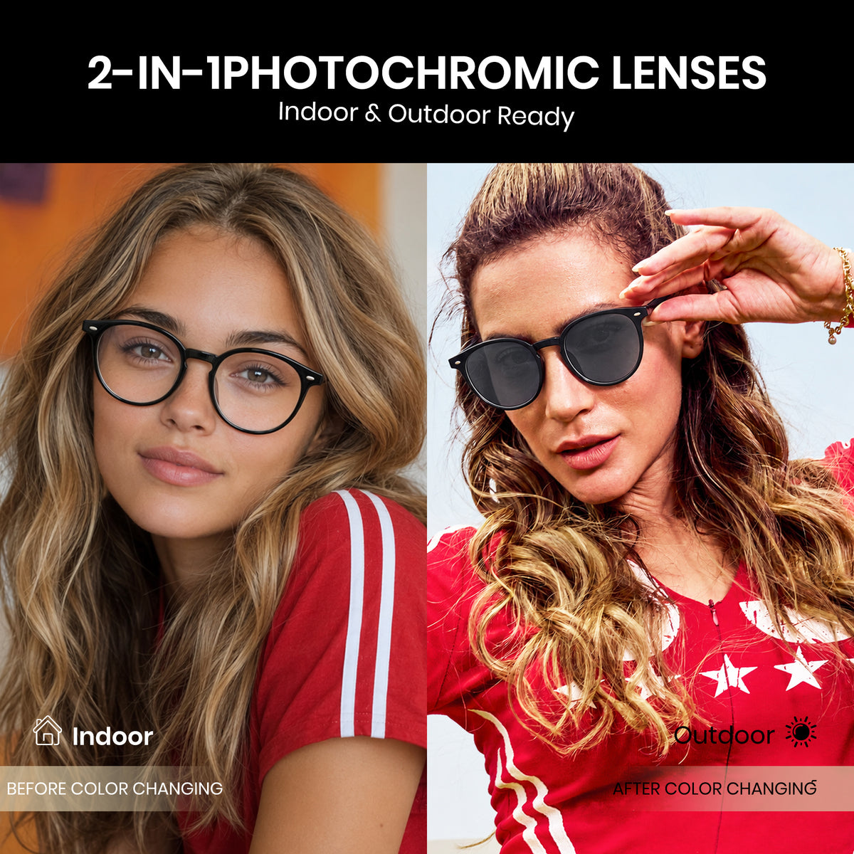 Anti Blue Light Photochromic Glasses 8390