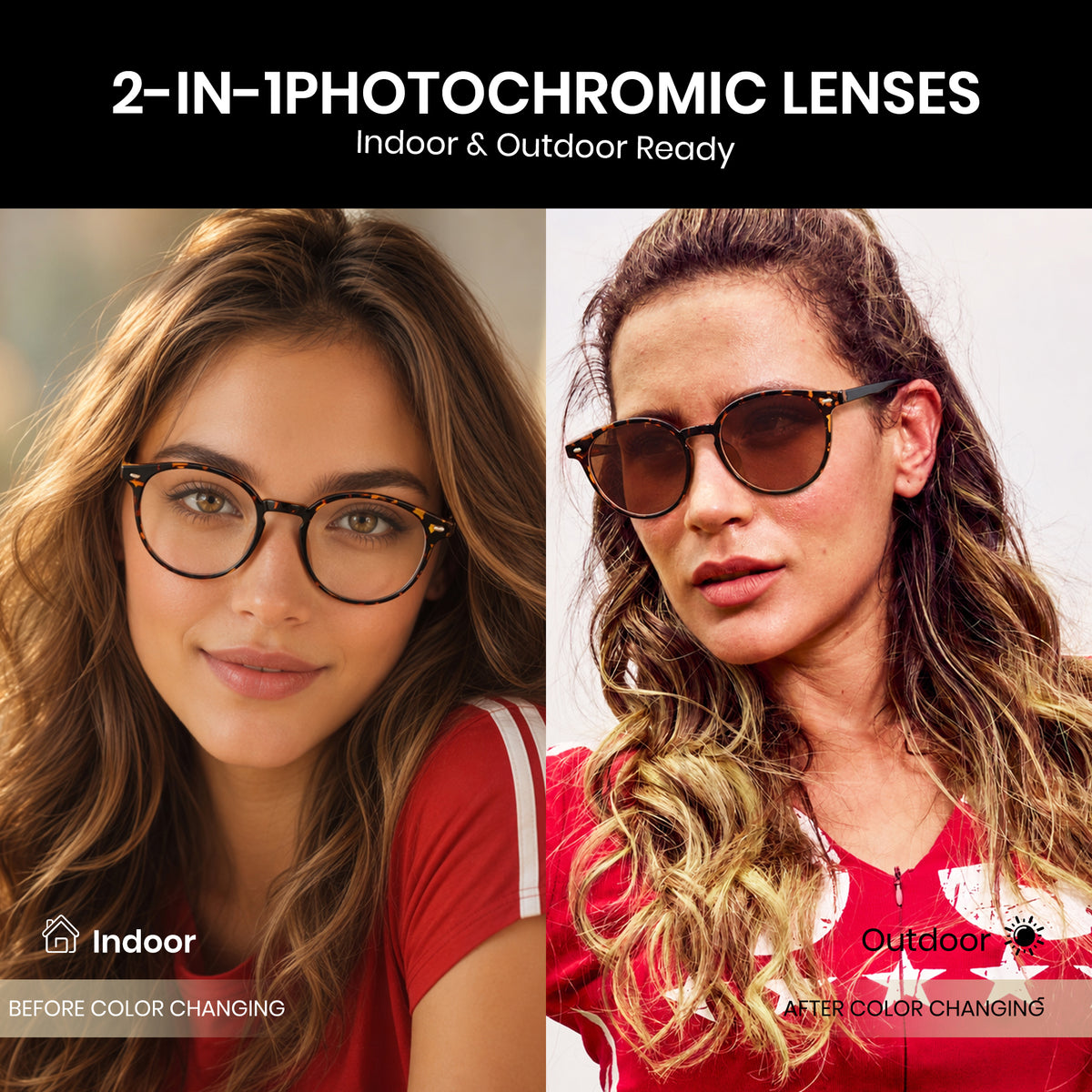 Anti Blue Light Photochromic Glasses 8390