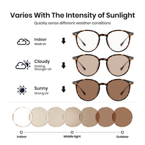 Anti Blue Light Photochromic Glasses 8390