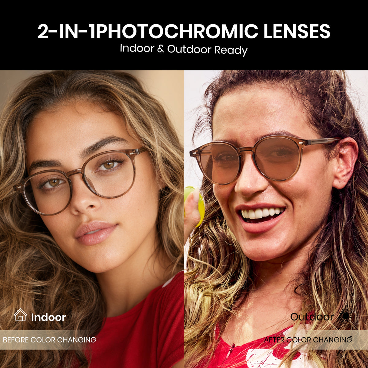 Anti Blue Light Photochromic Glasses 8390