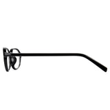 Office siren glasses in glossy black oval frame for a sharp work look