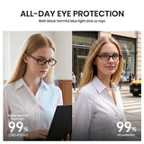 Office siren glasses in glossy black oval frame for a sharp work look