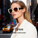 1342 womens oversized square beige sunglasses brown lenses korean minimalist style non-polarized AC lens