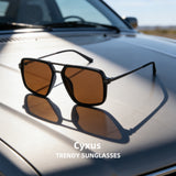 P1348 polarized double bridge sunglasses grey brown lenses korean minimalist style running fishing driving unisex