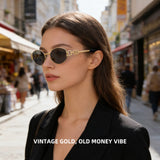 Oval Gold Sunglasses - 1362