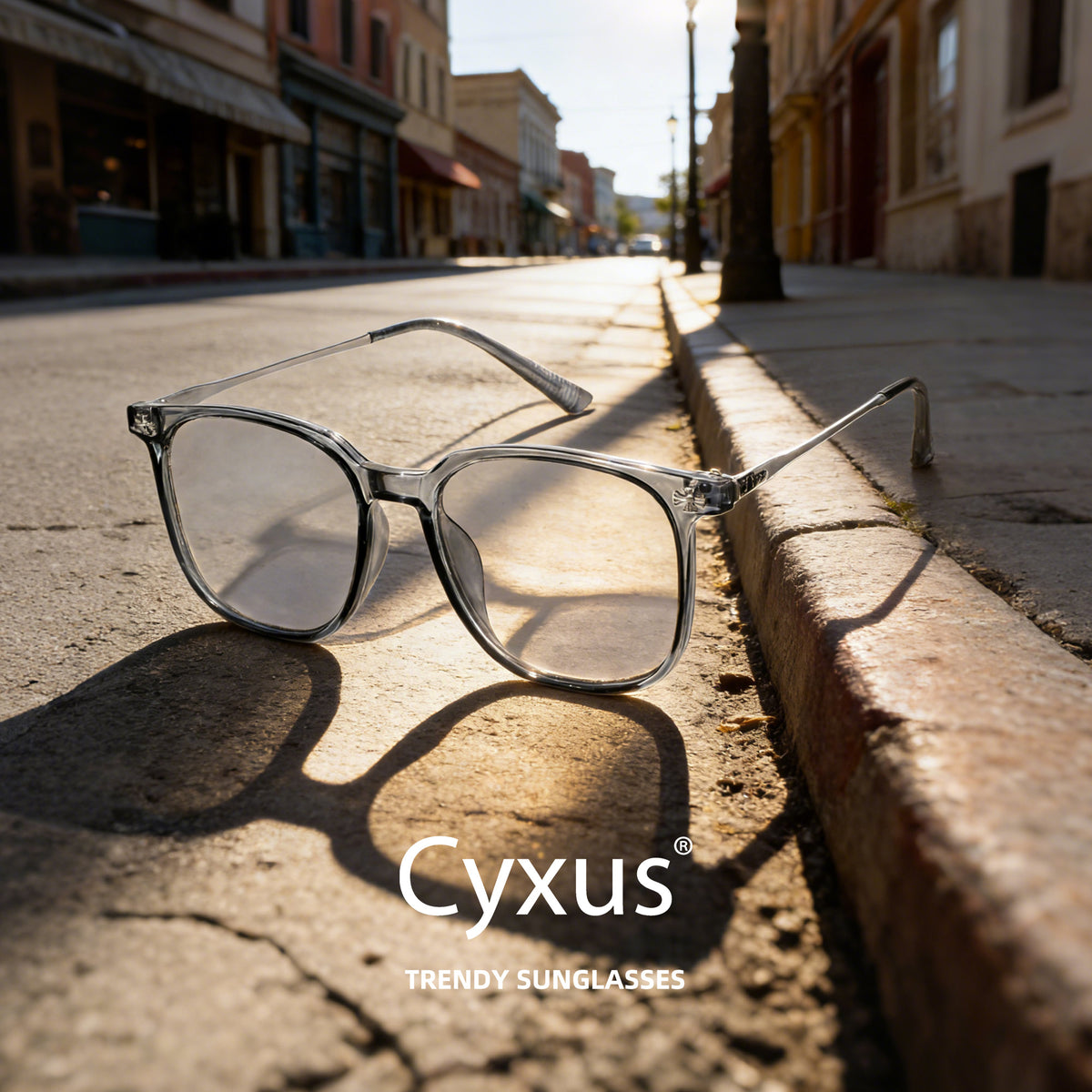 1353 unisex grey large square sunglasses light grey lenses non-polarized PC frame metal temples daily casual commuting メイン画像