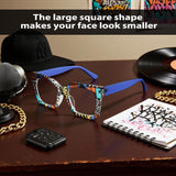 Cyxus Colorful Print Large Frame Hipster Computer Glasses 8308
