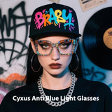 Cyxus Colorful Print Large Frame Hipster Computer Glasses 8308