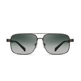 Polarized Sunglasses Men Double Bridge Gunmetal Frame Green Lens Outdoor