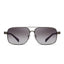 Sunglasses with dark gradient lenses on a white background