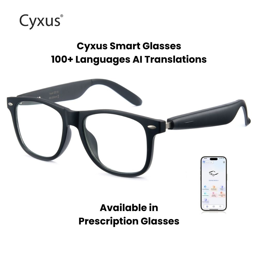 Cyxus smart glasses with app icon on a white background Main image