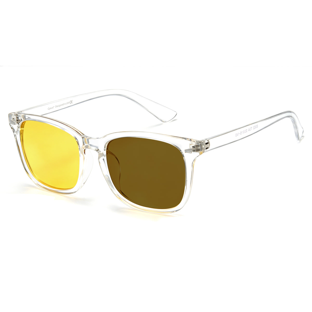 Rectangle photochromic driving sunglasses, polarized blue light blocking, yellow-tea lens, PC frame (P1082Hi34)