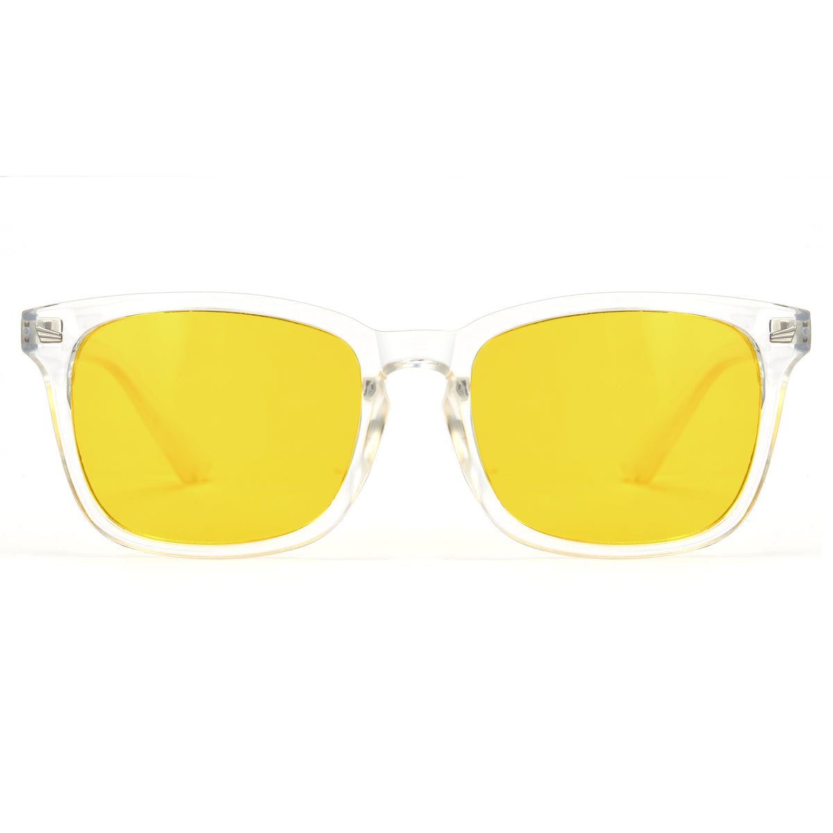 Rectangle photochromic driving sunglasses, polarized blue light blocking, yellow-tea lens, PC frame (P1082Hi34)