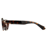 foldable polarized oval sunglasses brown TAC lenses unisex PC frame spring temples silicone nose pads travel driving fishing
