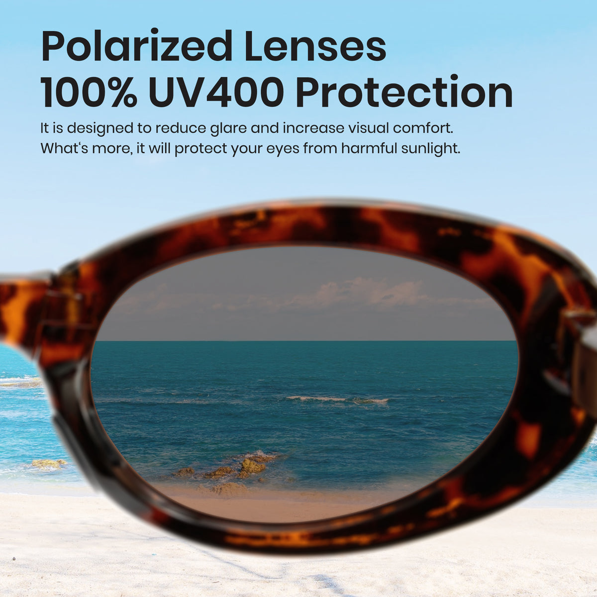 foldable polarized oval sunglasses brown TAC lenses unisex PC frame spring temples silicone nose pads travel driving fishing