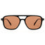 Glossy black aviator sunglasses, brown/orange polarized lens, double bridge