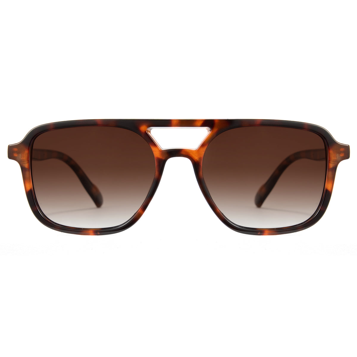 Brown tortoise pilot shades, tea polarized lens, double bridge aviator