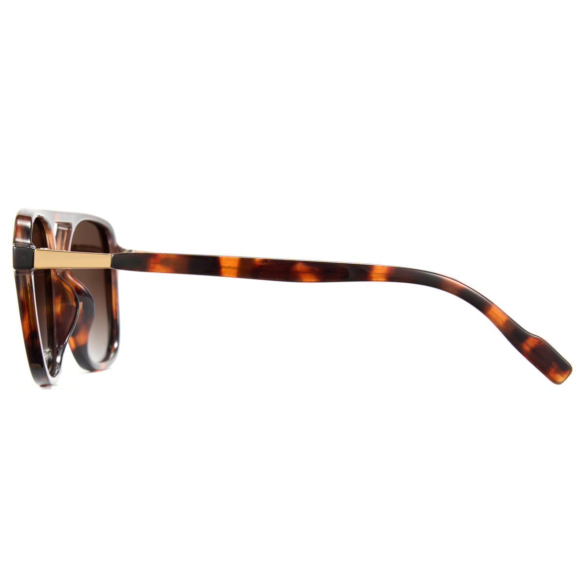 Brown tortoise pilot shades, tea polarized lens, double bridge aviator