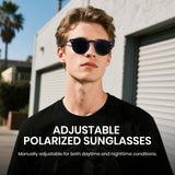 Cyxus Polarized Sunglasses Adjustable Brightness Day or Night UV400 Protection P1317