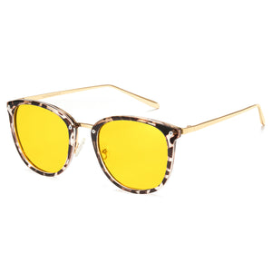 TR90 night vision sunglasses with yellow photochromic lens and gold temples, P1869Hi03