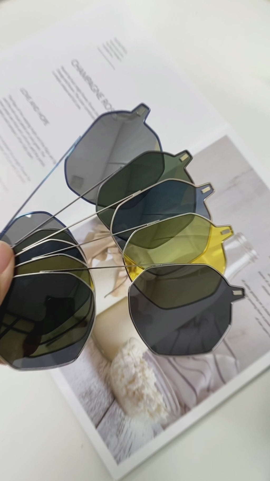 Cyxus Magnetic Geometric Polarized Sunglasses 1054 Video